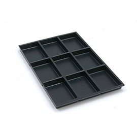 BISLEY MultiDrawer Drawer Insert A4 9 Compartments for All DIN A4 Drawers, Metal, 800 Plastic, 36.5 x 23.7 x 2.7 cm
