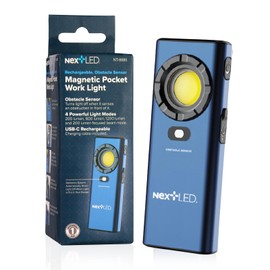 NextLED NT-6685 Pro LED Rechargeable Work Light, 1200 Lumen HVAC Flashlight w/Obstacle Sensor, Magnetic Work Light w/Hanging Hook, IPX7 Waterproof, Aluminum Case, for Job Site, Car Repair, Emergency