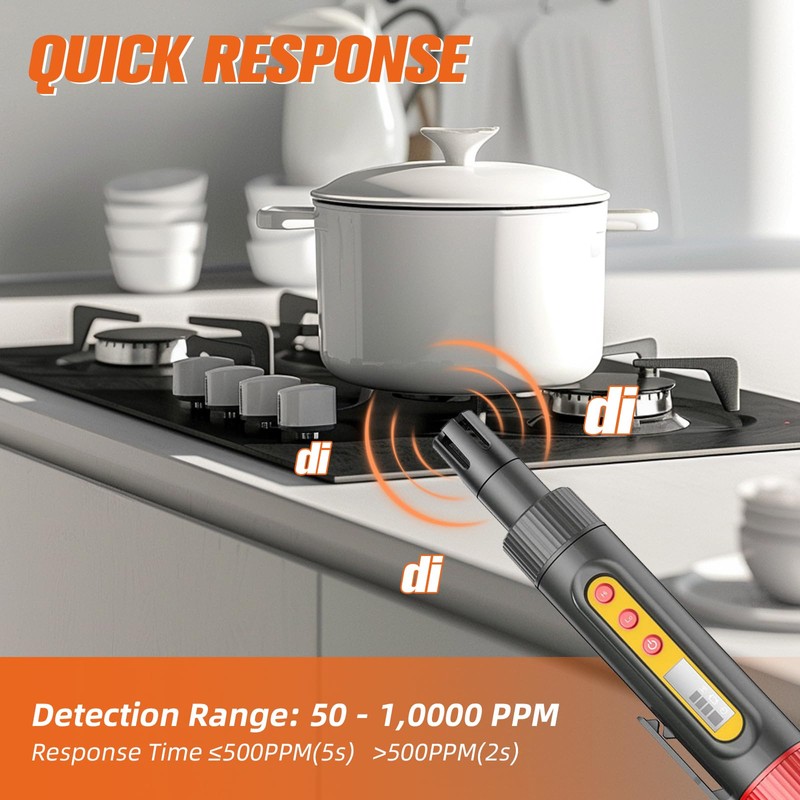 Portable Gas Detector, Single Gas Combustible Flammable Toxic Detector, Digital