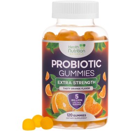 Health Nutrition Naturals Probiotic Gummies for Digestive Health - Daily Probiotics for Women & Men Gummy, 5 Billion CFU Probiotics Supplement, Probiotic Strains Supports Immune, Vaginal, & Gut Health, Non-GMO - 120 Gummies