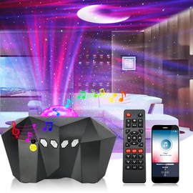 Northern Lights Aurora Projector, Star Projector for Bedroom, Night Light Projector with Music Bluetooth Speaker, Brightness Speed Adjustable Galaxy Projector for Kids, Adults, Ceiling, Home Decor