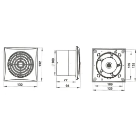 Awenta Badlüfter weiß Ø 100mm sehr leise + Leistungsstark WZ mit Bewegungsmelder/Nachlauf/Timer Lüfter Ventilator Deckenlüfter Wandlüfter Badventilator Ventilator