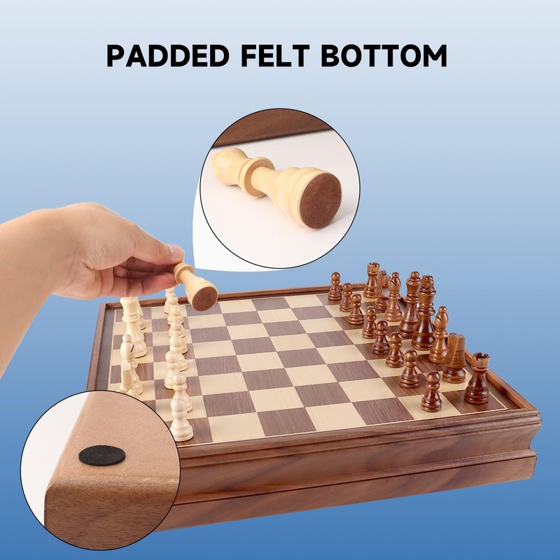GSE Games & Sports Expert 15" Large Wooden 2-in-1 Chess