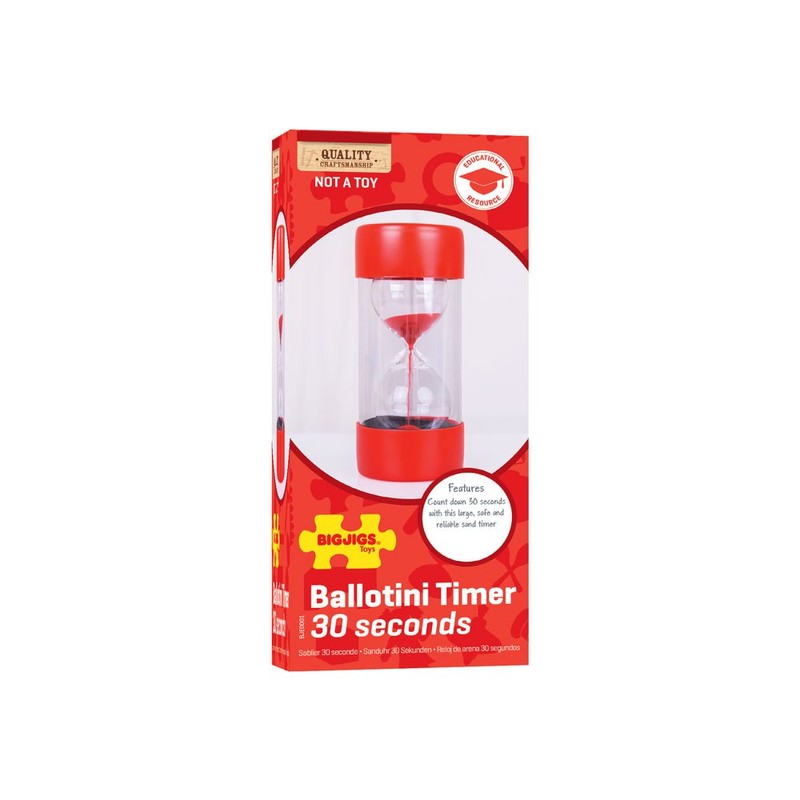 Bigjigs Toys 30 Second Durable Ballotini Sand Timer Ideal for