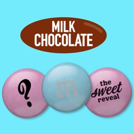 M&M'S Gender Reveal Milk Chocolate Candy, 2lbs of Light Blue & Light Pink M&M'S with Themed Icons for Baby Showers, Gender Reveal Parties & New Baby Favors