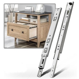 1 Pair of Drawer Runners Full Extension 202 mm Silver 45 kg Load Capacity Ball Bearing Heavy Duty Side Mounting