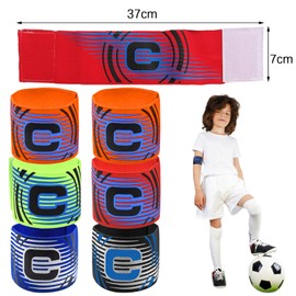 Captain's Armband C Pack of 6 Children's Football Game Leader Armband Captain Bracelet Football Captain Band Children's Armband Captain's Football Captain's Bandage Adjustable Captain Football for