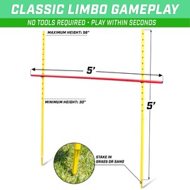 GoSports Lawn Limbo Game for Kids and Adults - Stake into Grass or Sand