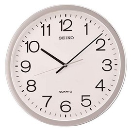 SEIKO Classic Numbered Wall Clock, Silver