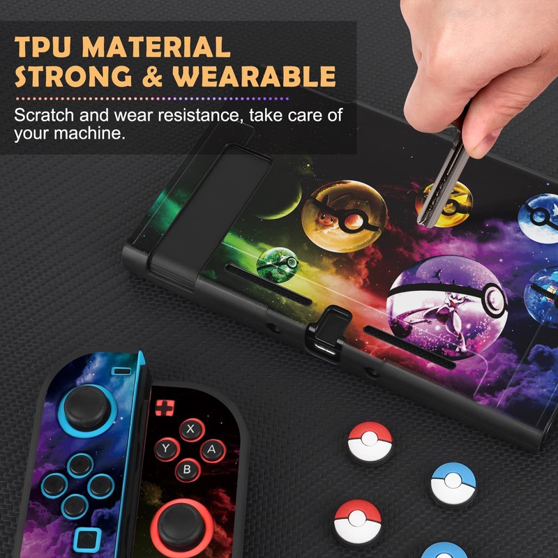 DLseego Cartoon Balls Switch Protective Case Cool Soft TPU Shell