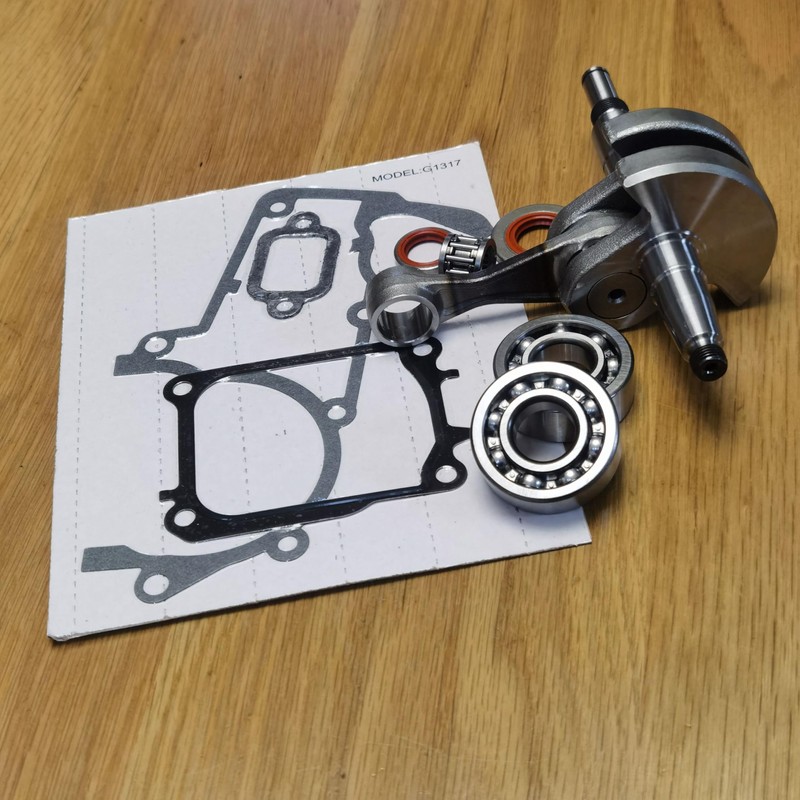 KUMEKA MS661 Crankshaft with Bearing Seals Pin Gaskets Assembly, silver