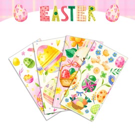 8 Pcs Plastic Easter Table Runners 14" x 108" Easter Party Decoration Easter Theme Birthday Party Supplies Disposable Table Runner for Easter Table Decor