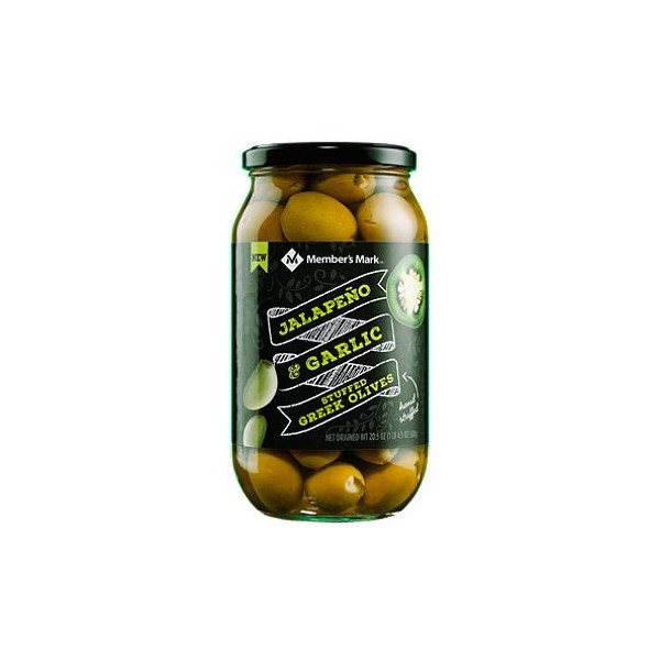 Member's Mark Jalapeno & Garlic Stuffed Olives (20.5 oz.) (pack of 2)