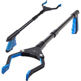 Grabber Reacher Tool - 26" Steel Portable Pick Up Stick - Strong Grip Magnetic Tip for Store Shelves Lightweight Garbage Litter Trash Picker Claw Grabber Tool for Elderly - by Luxet (Blue)
