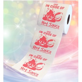 Printed TP Use In Case Of Hot Sauce Printed Toilet Paper Gift – Funny Toilet Paper Roll For Prank, Surprise, Bathroom Decor, Novelty Gift For Men, Women, Friends, Birthday Party – 500 Sheets