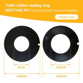 Professional 385311462 RV Toilet Rubber Bowl Leak Seal Kit Replace For Dometic Compatible For Dometic/Sealand/Mansfield/VacuFlush and Travel Trailer RV Camper Toilet