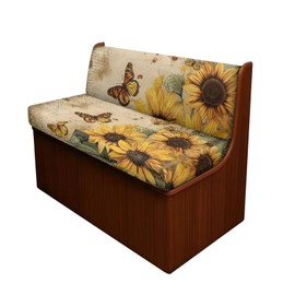 SUITOSELFY RV Couch Covers for Sofa Bed 2-Piece Sunflower Butterfly Camper Cushion Covers RV Beach Seat Covers for Dinette Stretch Washable Couch Cover Slipcovers for Camper RV Sofa