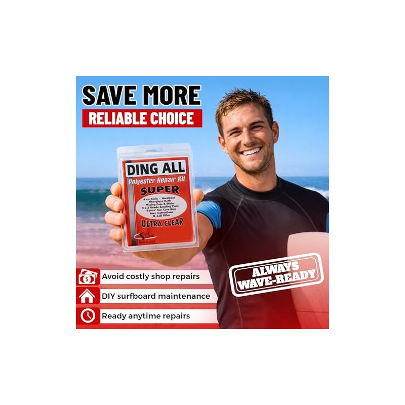 Ding All Polyester Repair Kit for Surfboards - 4 Oz