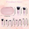 10pcs Brochas de Maquillaje Profesional de Viaje Mini Pinceles con