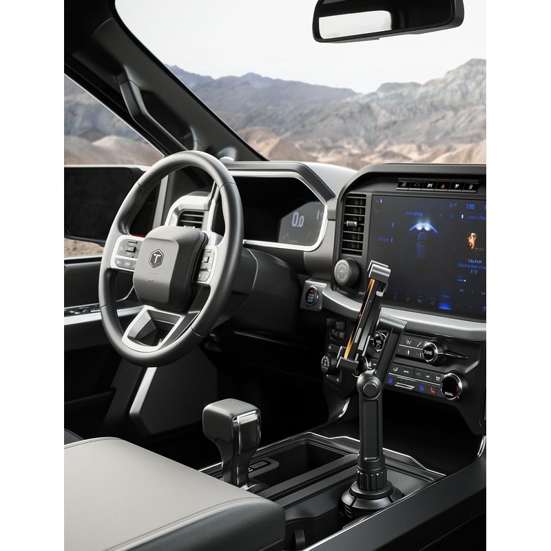 ToughTested Cup Holder Phone Mount, Heavy Duty Boom Arm, Adjustable