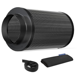 HYDROWE Air Carbon Filter 4 Inch ,Smellines Control Removes 3X More Odors Contaminants. Australian Virgin Charcoal, Carbon Filter for Grow Tent, Hydroponics, Pre-Filter Included (4inch)