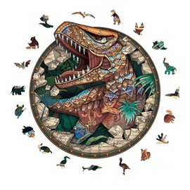 NBFBA Wooden Puzzle Adults, 100 Pieces Dinosaur Fun Irregular Shaped Puzzle for Adults, 18 x 18.7 cm Learning Toy for Adults and Children, Family Game Collection
