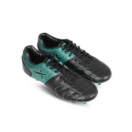 Vector X Breeze Football Shoes (Black/Sea Green, 4 UK/ 5 US / 38 EU) | Synthetic Leather | Moulded Insole | Minimal Water Absorption/Water Proof