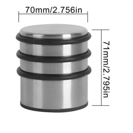 KINJOEK 2PCS Heavy Weight Door Stopper, No Drill Stainless Steel Door Stop with Protective Rubber Bands Door Wedge for Office, Home, Garage, Laundry Door