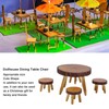 Dollhouse Wood Round Dining Table Chair Mini Miniature Dollhouse Furniture