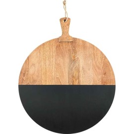 Things Remembered Round Black Wood Serving Board