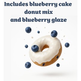 Rabbit Creek Blueberry Donuts Mix – With Glaze Included – Baked Donuts, Not Fried – Donut Baking Mix