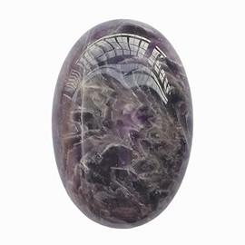 Bacatgem Natural Amethyst Oval Palm Pocket Healing Crystal Massage Spa Energy Stone,Healing Crystal for Therapy Geometry Chakra Balancing