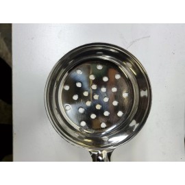 Winco - FPP-6 - 6 oz Black Perforated Portion Spoon. Volume discounts available.