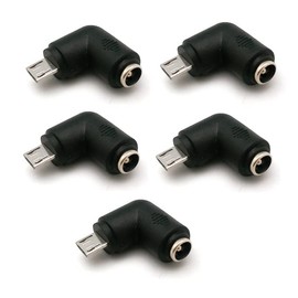 Sound Wave Micro USB L-Shape DC5521 Converter Adapter, Male to Female, Micro USB 90 Degree Conversion Adapter, L-Type Micro USB L-Shape Extension Adapter, Micro USB Male to DC Converter, Female