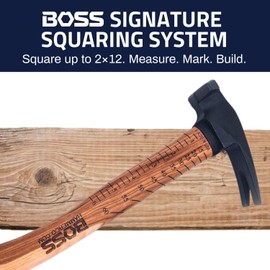 Boss Hammer 16 oz. Premium 4340 Steel Rip Claw Hammer - Tennessee Hickory Handle, Cerakote Finish, Smooth Face - Made in the USA - BH16STHI16S