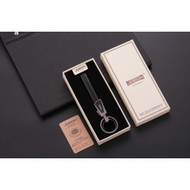 AIXUAN Genuine Leather Keychain, Unique, House/Car Key Holder, 2 Rings,(Type 3)