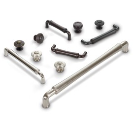 Jeffrey Alexander 537-128SN Bremen 2 5-7/16" L Gavel Cabinet Pull - 128 mm Center-to-Center in Satin Nickel