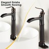 FRANSITON Tall Vessel Waterfall Faucet Bathroom Faucet Single Handle One