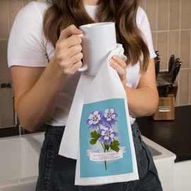 Lantern Press Manitou Springs, Colorado, Vintage Flora, State Series, Rocky Mountain Columbine, (100% Cotton Tea Towel, Decorative Hand Towel, Kitchen and Home)