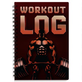 Workout Log Gym Workout Planner for Daily Fitness Tracking & Goals Setting - A5 Size, 6" x 8", Power Red - Men & Women Personal Home & Gym Training Diary - Log Book Journal