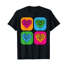 Heart Shape Love Colorful Hearts Pop Art Heart T-Shirt