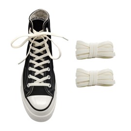 UamGlsob 5/16" Wide Elastic Shoe Laces Replacement Laces for Converse High Tops Sneakers, Stretch Flat Shoelaces Shoe Strings (Beige-02, 63''/160cm)