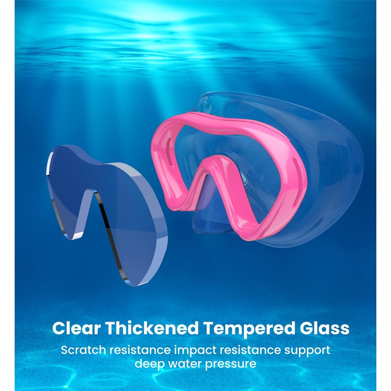 Aegend Kids Swim Goggles with Nose Cover, Snorkel Diving Mask