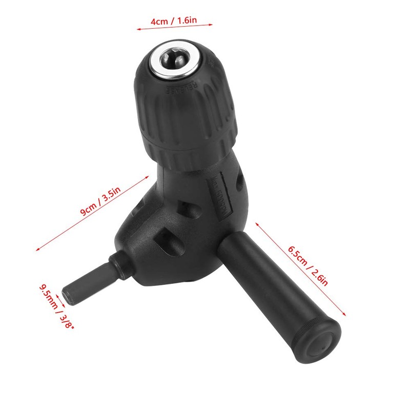 VOBOR Right Angled Drill Adapter, 3/8 Right Angle Adapter 90