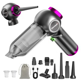 Homephi Car Vacuum Portable Cordless, 17500Pa Suction, 4 in 1 Mini Handheld Vacuum Cleaner, Ultra Lightweight, Compact Rechargeable Dust Buster Hand Vacuum, for Car Interior, Home, Pet Hair, Camping