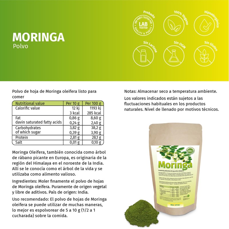 Moringa Oleifera Powder Vegan Daily Diet (250 g (Pack of