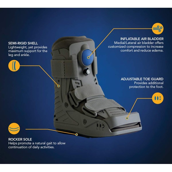 United Ortho 360 Air Walker Ankle Fracture Boot - X Large, Grey