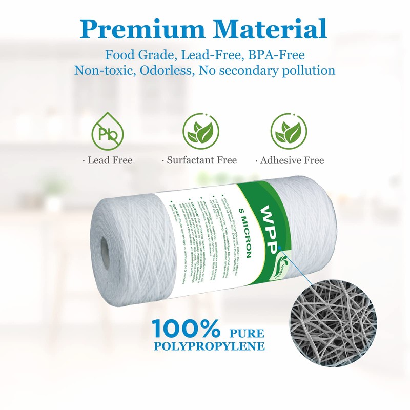 VEGEBE 5 Micron Water Filter 10" x 4.5", 10-inch Whole