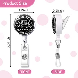 GEYGIE Oh Honey I Am That Team Lead Badge Reel Retractable with Alligator Clip, Funny ID Badge Holder Gift for Firefighters Office Worker Boss Colleague Nurse Doctor Teacher Volunteers Social Worker