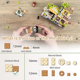 QLT City Coffee Shop Building Blocks, 1077 Pieces, Mini Building Blocks, MOC Construction Toy, Gifts for Girls and Boys, 6-12 Years (Not Compatible with Popular Brands)